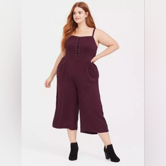 torrid Pants - Torrid Lace Up Culotte Jumpsuit In 4 (26)